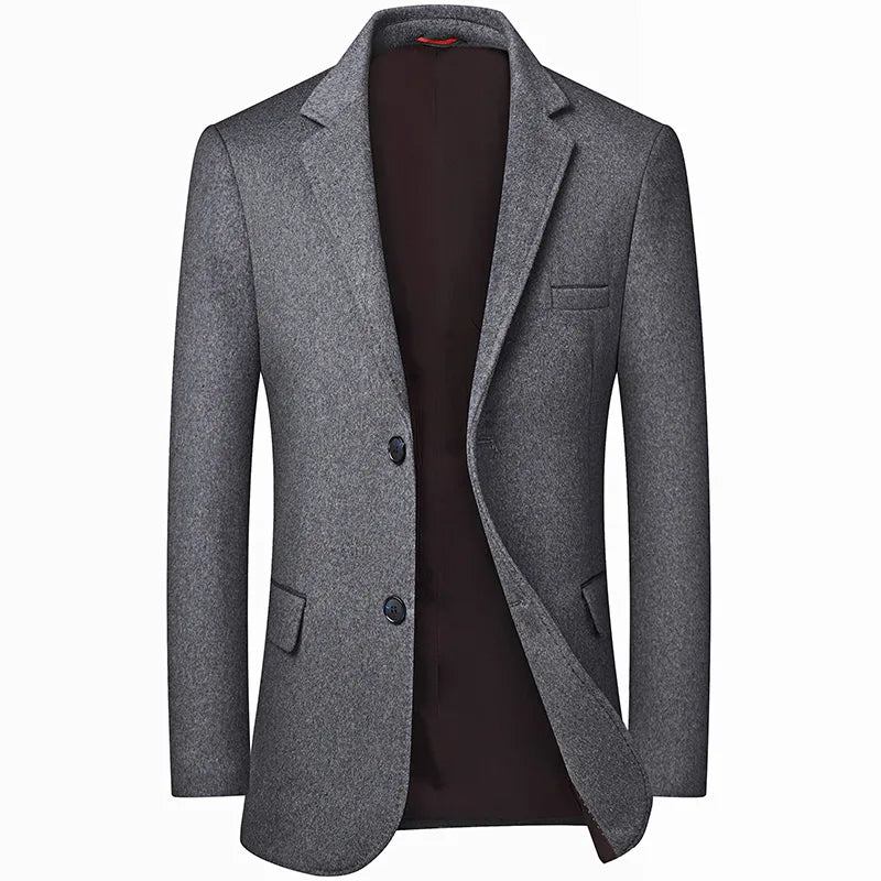 Wollanzug Stilvoll Und Gutaussehend Mit Boutique Business Casual Herbst Und Winter Blazer - Grau