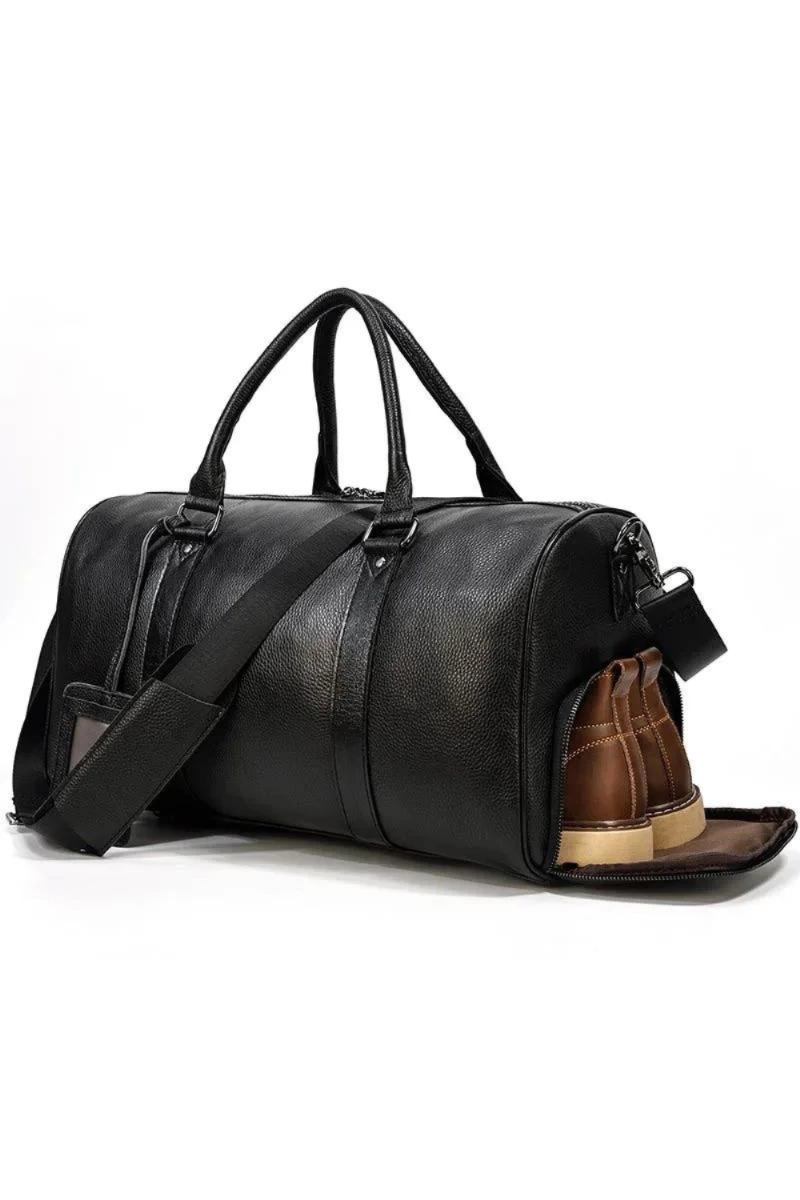 Reisetasche Aus Echtem Leder Für Herren Unisex-reisetasche Mit Schuhfach Weiche Tragetasche Für Handgepäck