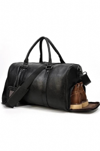 Reisetasche Aus Echtem Leder Für Herren Unisex-reisetasche Mit Schuhfach Weiche Tragetasche Für Handgepäck