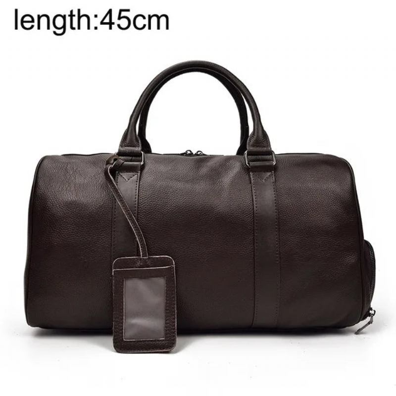 Reisetasche Aus Echtem Leder Für Herren Unisex-reisetasche Mit Schuhfach Weiche Tragetasche Für Handgepäck - braun2 (45cm)