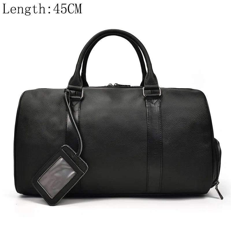 Reisetasche Aus Echtem Leder Für Herren Unisex-reisetasche Mit Schuhfach Weiche Tragetasche Für Handgepäck - braun2 (45cm)