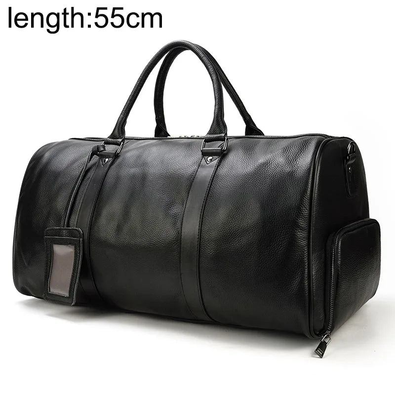 Reisetasche Aus Echtem Leder Für Herren Unisex-reisetasche Mit Schuhfach Weiche Tragetasche Für Handgepäck - braun2 (45cm)