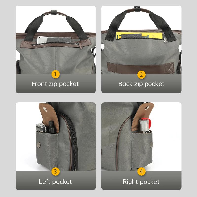 Reisetasche Für Männer Wasserdichte Handtasche Für Business-aktentasche Lässige Schultertasche Dokumententasche Für Laptoptasche - Grau