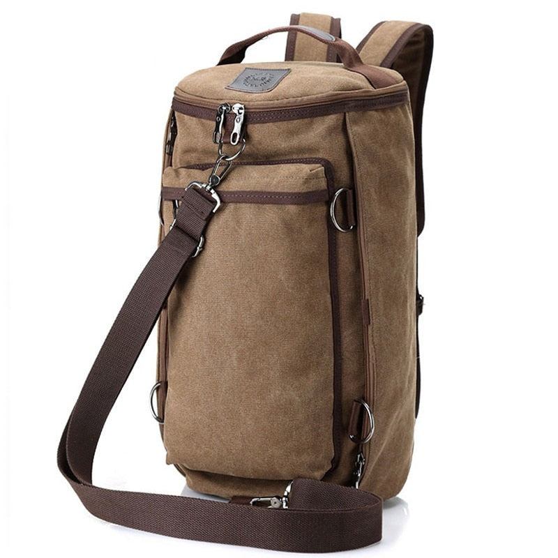 Riesige Reisetasche Für Herren Armeegrüner Umhängerucksack Multifunktionaler Canvas-rucksack Große Umhängetasche Für Männer - Schwarz