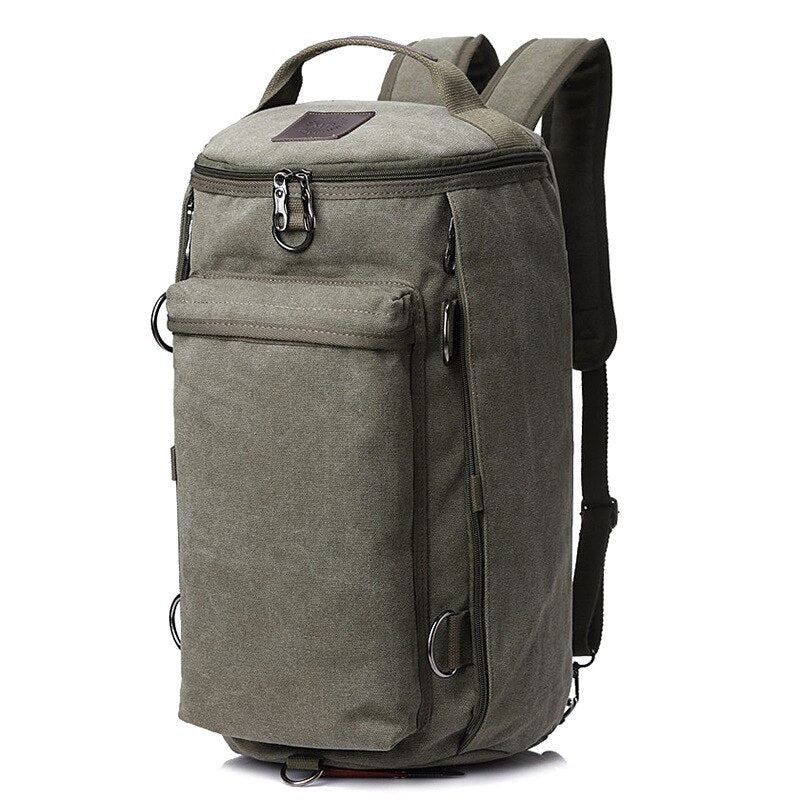 Riesige Reisetasche Für Herren Armeegrüner Umhängerucksack Multifunktionaler Canvas-rucksack Große Umhängetasche Für Männer - Schwarz