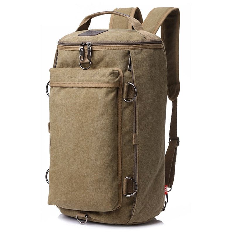 Riesige Reisetasche Für Herren Armeegrüner Umhängerucksack Multifunktionaler Canvas-rucksack Große Umhängetasche Für Männer - Schwarz