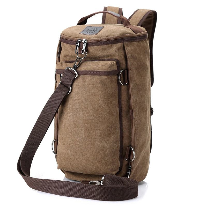 Riesige Reisetasche Für Herren Armeegrüner Umhängerucksack Multifunktionaler Canvas-rucksack Große Umhängetasche Für Männer - Schwarz