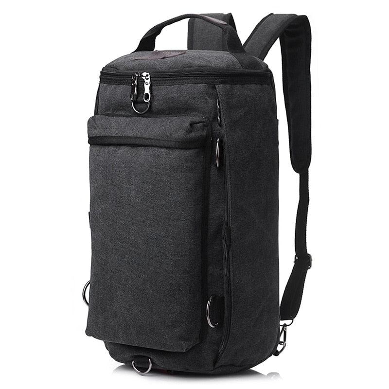 Riesige Reisetasche Für Herren Armeegrüner Umhängerucksack Multifunktionaler Canvas-rucksack Große Umhängetasche Für Männer - Schwarz