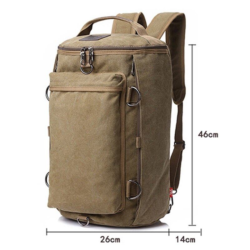 Riesige Reisetasche Für Herren Armeegrüner Umhängerucksack Multifunktionaler Canvas-rucksack Große Umhängetasche Für Männer - Schwarz