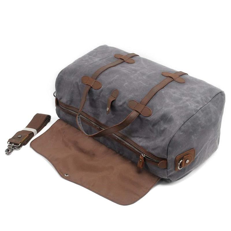 Wasserdichte Gepäcktasche Aus Gewachstem Canvas Umhängetasche Mit Großem Fassungsvermögen Reise-wochenendtasche Für Männer Reisetasche Für Geschäftsreisen - Khaki