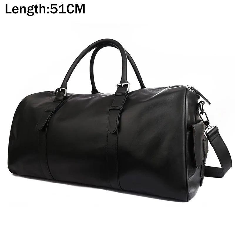 Weiche Reisetasche Aus Echtem Leder Für Herren Aus Für Damen Mit Schuhfach Großes Fassungsvermögen Herrengepäcktasche - Design1(51cm)