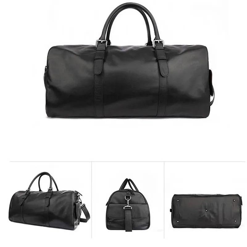 Weiche Reisetasche Aus Echtem Leder Für Herren Aus Für Damen Mit Schuhfach Großes Fassungsvermögen Herrengepäcktasche - Design1(51cm)