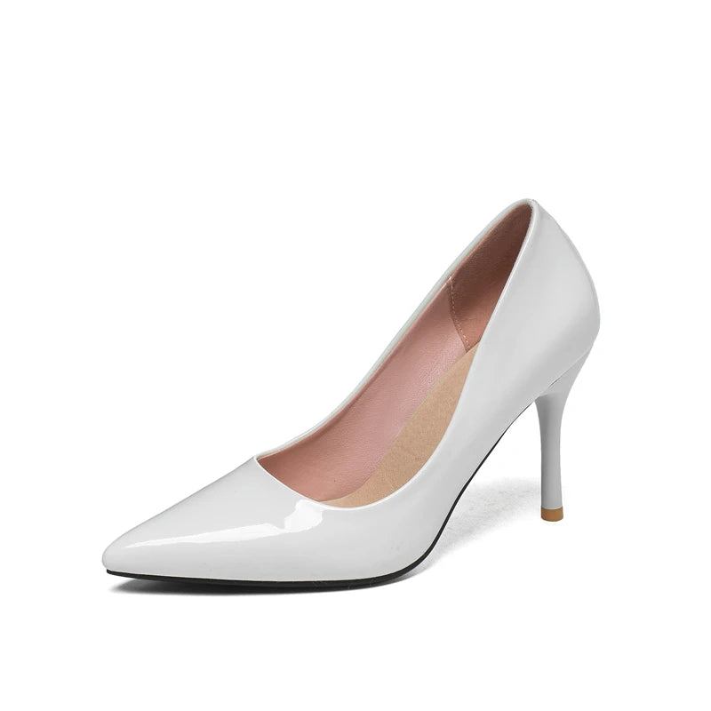 Damen-high-heels Pumps Elegant Spitze Zehenpartie Mit Absatz Hochzeit Büro Partyschuhe Abendpumps Für Damen - Schwarz