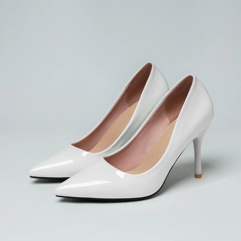 Damen-high-heels Pumps Elegant Spitze Zehenpartie Mit Absatz Hochzeit Büro Partyschuhe Abendpumps Für Damen - Schwarz