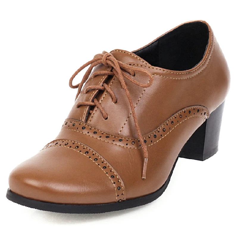 Damen-pumps Klassische Lässige Western-oxford-party-büroschuhe Für Damen - Schwarz