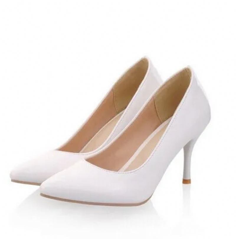 Damen-pumps Mit Dünnem Absatz Klassisch Weiß Rot Hautfarben Beige - Beige