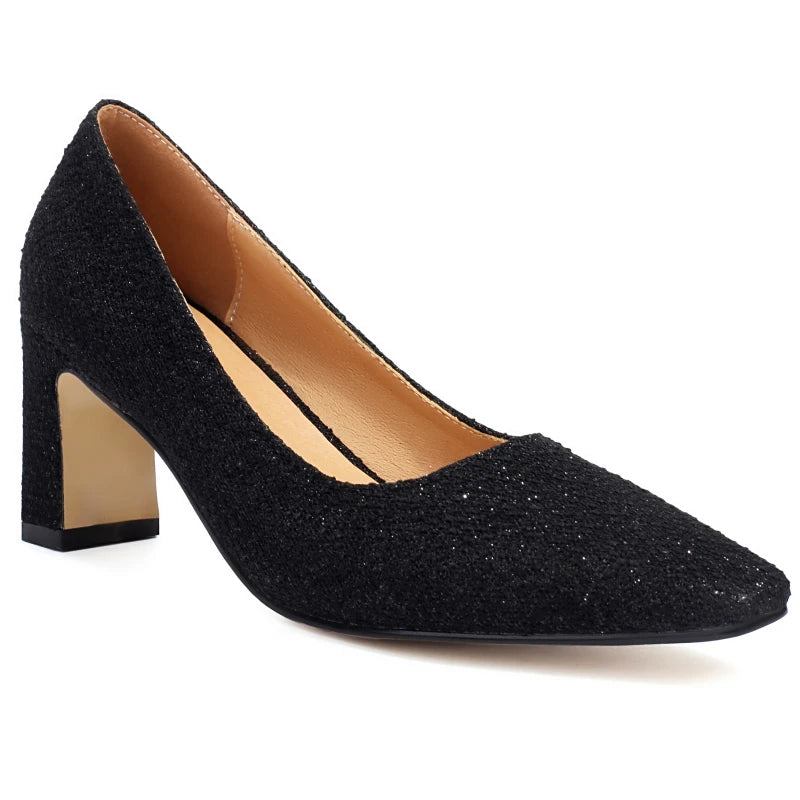 Damen-pumps Mit Mittlerem Absatz Elegante Schuhe - Schwarz