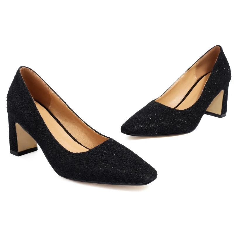 Damen-pumps Mit Mittlerem Absatz Elegante Schuhe - Schwarz