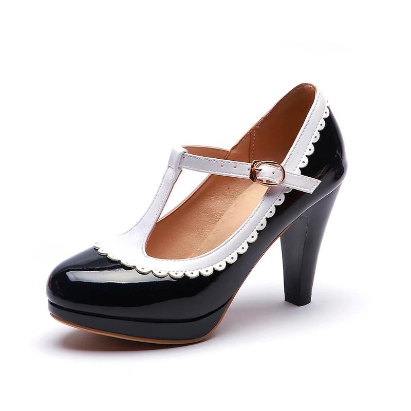 Damen-pumps Mit Plateauabsatz Damenschuhe - Schwarz 