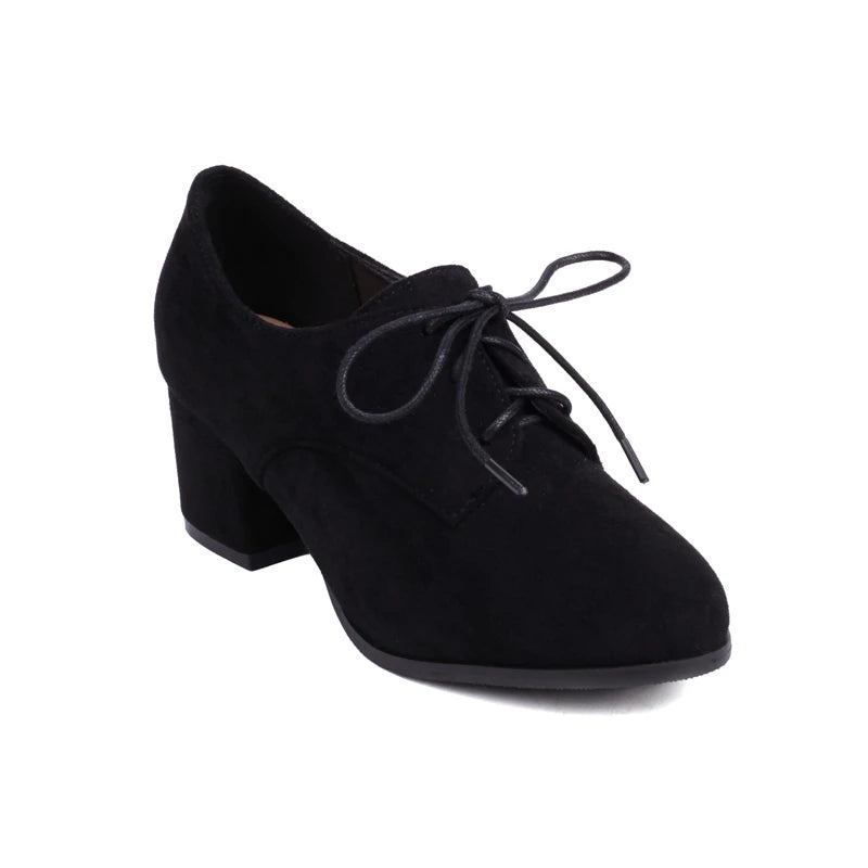 Elegante Damen-loafer Mit Niedrigem Absatz Oxford-partyschuhe Für Damen - schwarz