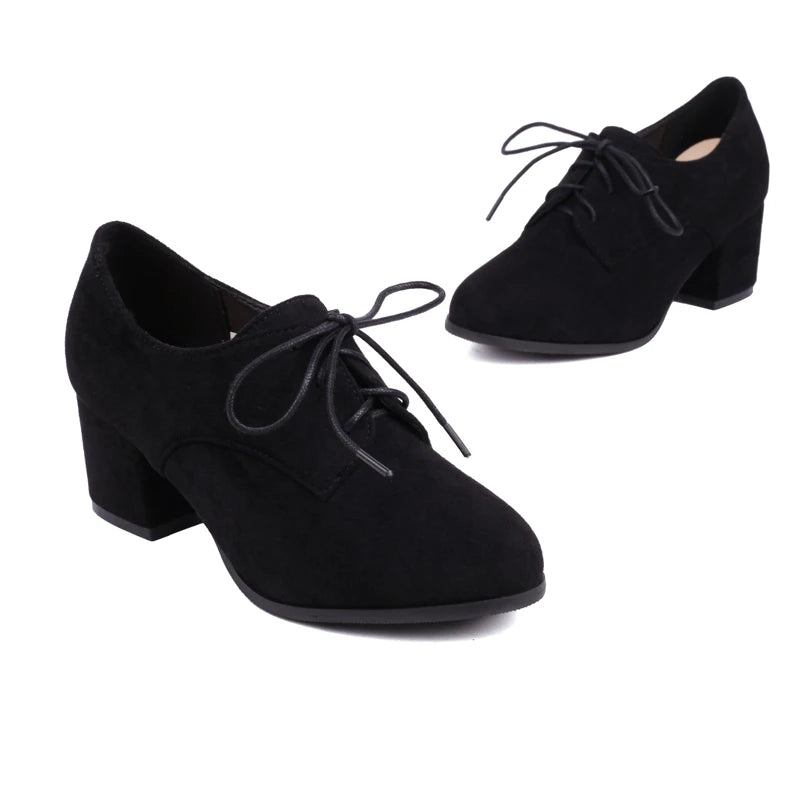 Elegante Damen-loafer Mit Niedrigem Absatz Oxford-partyschuhe Für Damen - schwarz