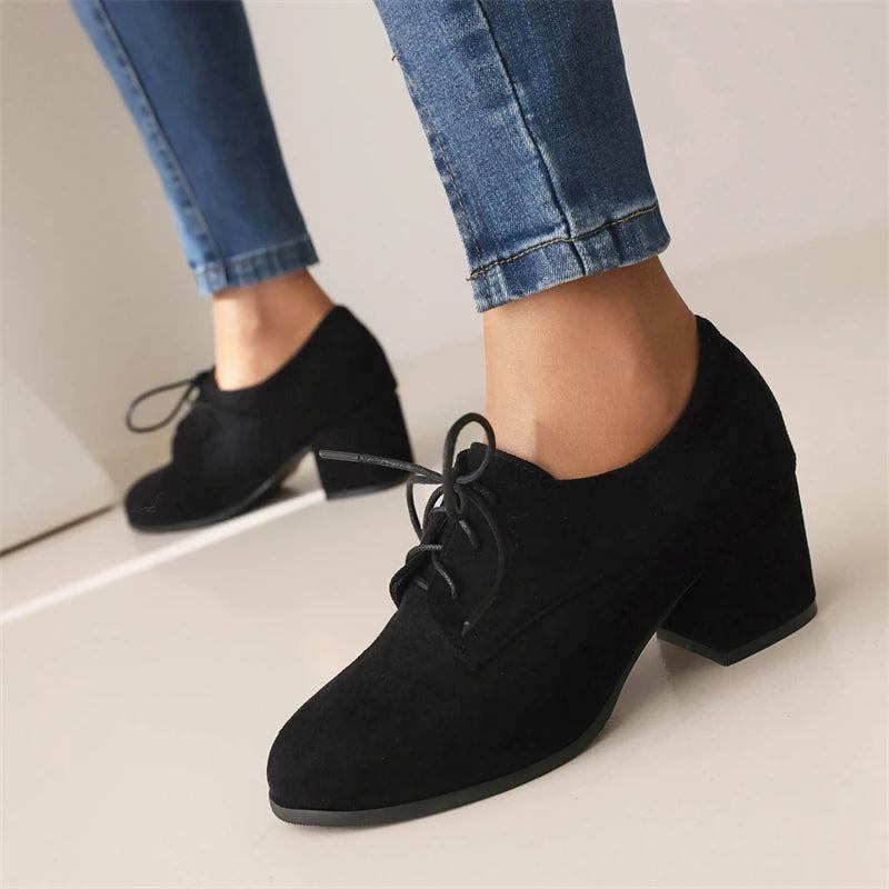 Elegante Damen-loafer Mit Niedrigem Absatz Oxford-partyschuhe Für Damen - schwarz