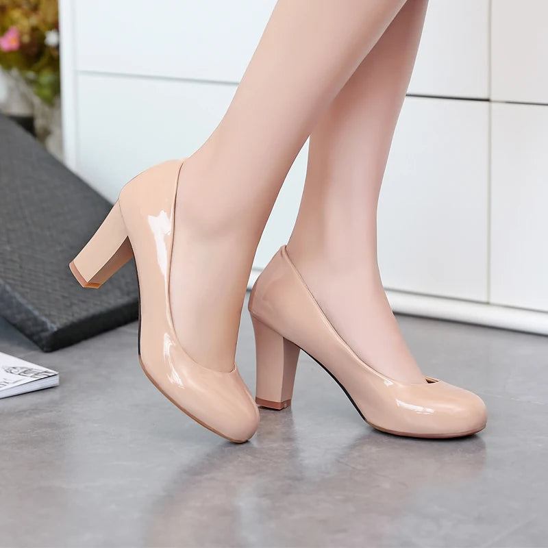 Klassische Pumps Mit Hohem Absatz Für Damen Freizeitschuhe Party Büro Hochzeitsschuhe Für - Creme