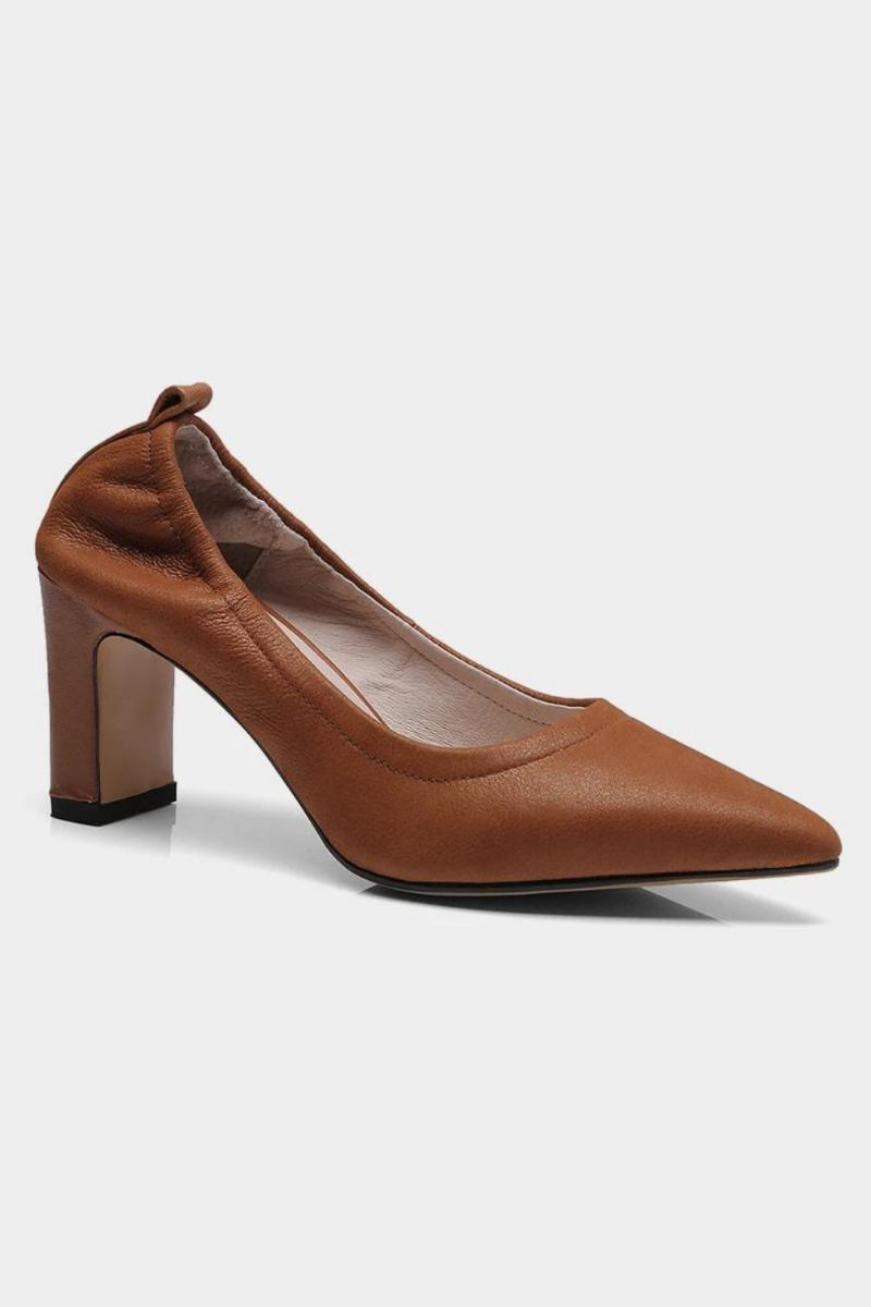 Leder-pumps Für Damen Spitze Zehenpartie High Heels Frühlingsschuhe