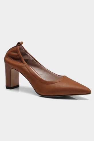 Leder-pumps Für Damen Spitze Zehenpartie High Heels Frühlingsschuhe