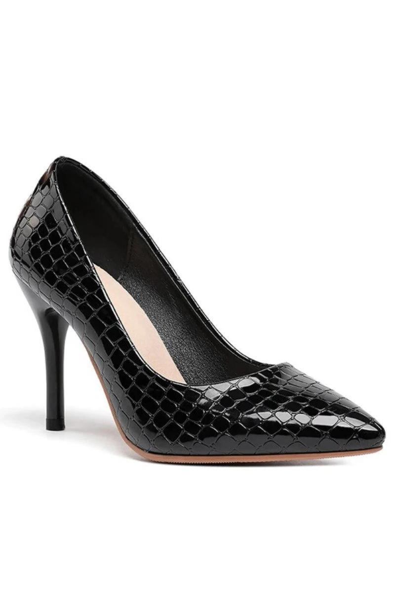 Pumps Mit Spitzer Spitze Dünne High Heels Slip-on Kariert Einfarbig Schwarz Weiß Büro Frühling