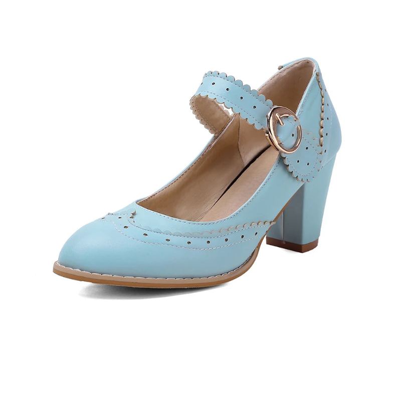 Retro-abendschuhe Für Damen Süß Blau Rosa Vintage Party Hochzeit Pumps Für - Rosa 