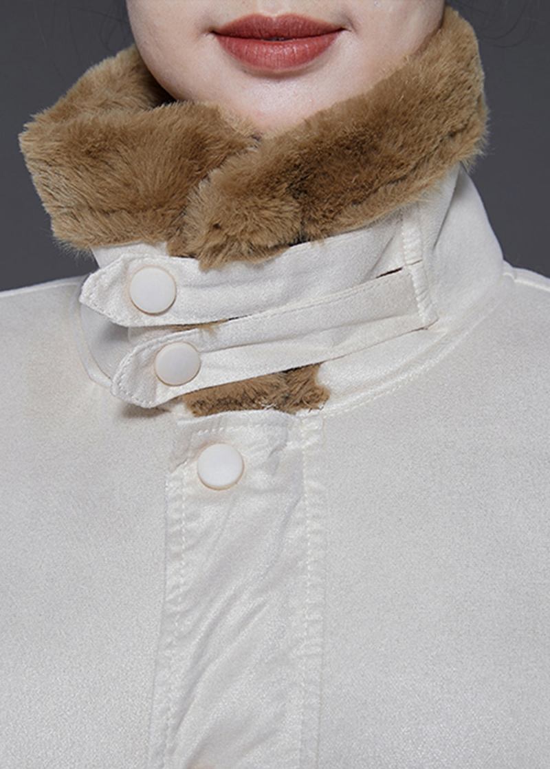 Boho-beige Übergroßer Dicker Warmer Fleece-trenchcoat Für Den Winter - Damen-Wintermäntel