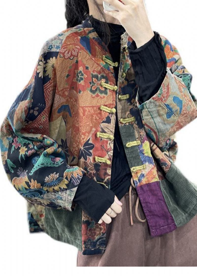 Edle Übergroße Patchwork-jacke Mit Farbblockmuster Fledermausärmel - Damen-Wintermäntel