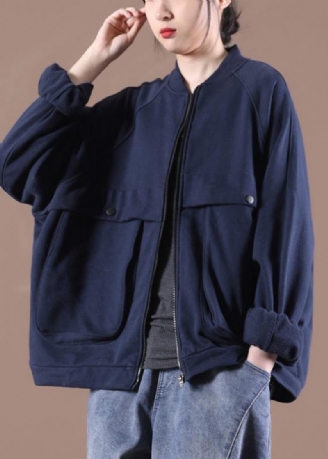 Frühlingsjacke Mit Reißverschluss In Marineblau