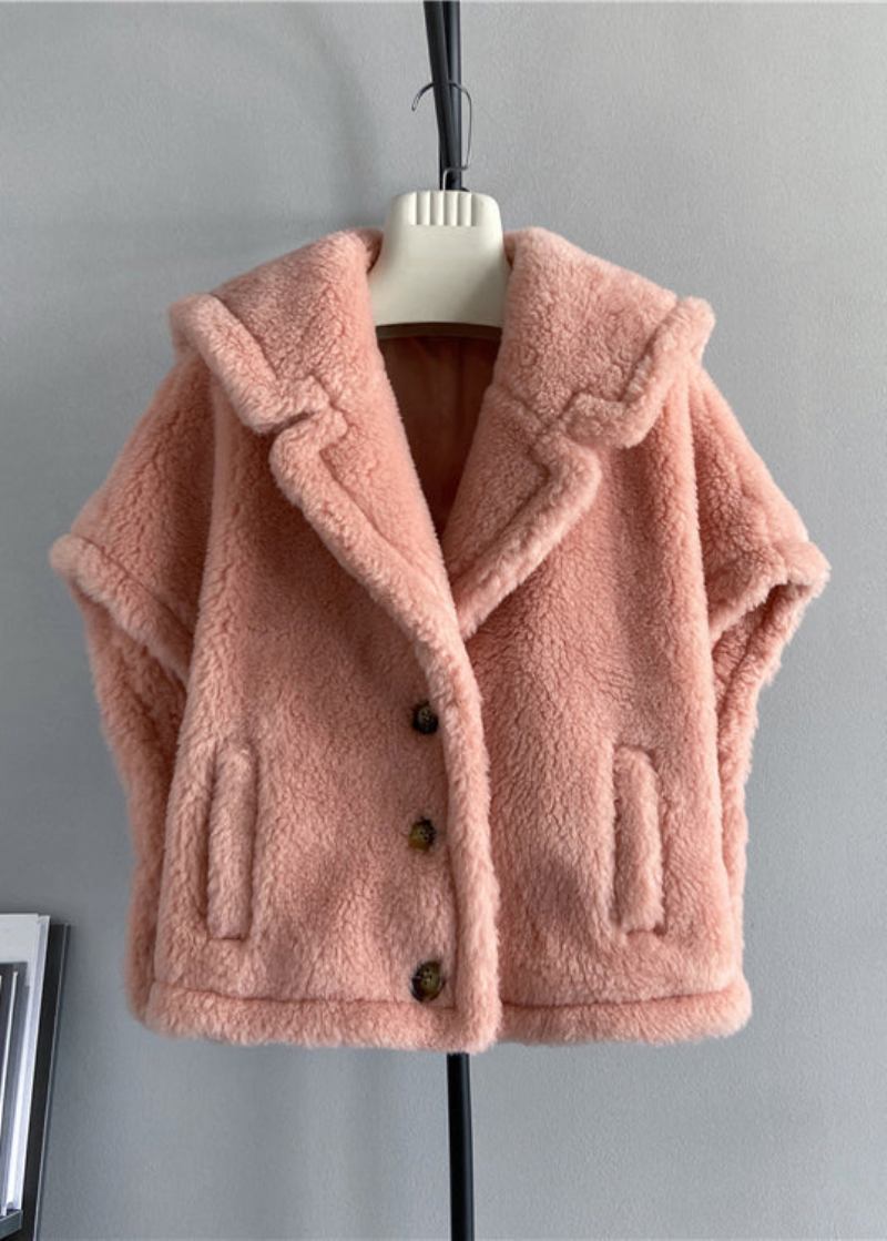 Modische Weiße Wolljacke Mit Matrosenkragen Und Umhangärmeln - Damen-Wintermäntel