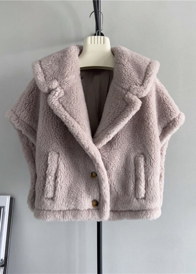 Modische Weiße Wolljacke Mit Matrosenkragen Und Umhangärmeln - Damen-Wintermäntel