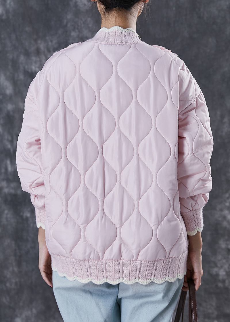 Schöner Rosa Patchwork-mantel Aus Feiner Baumwolle Mit Rüschen Frühling - Damen-Wintermäntel