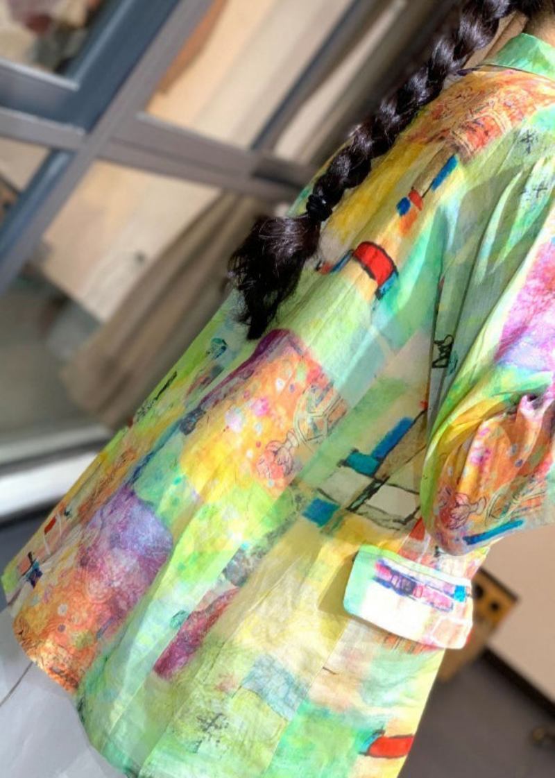 Übergroße Regenbogenfarbene Batik-leinenjacke Mit Lsf 50+ Sommer - Damen-Wintermäntel