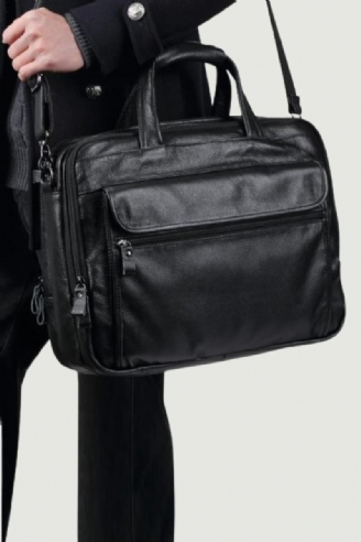 Aktentasche Aus Echtem Leder 15 Zoll Laptop-handtasche Dokumententasche Business-umhängetasche Für Männer Tote Messenger-umhängetasche