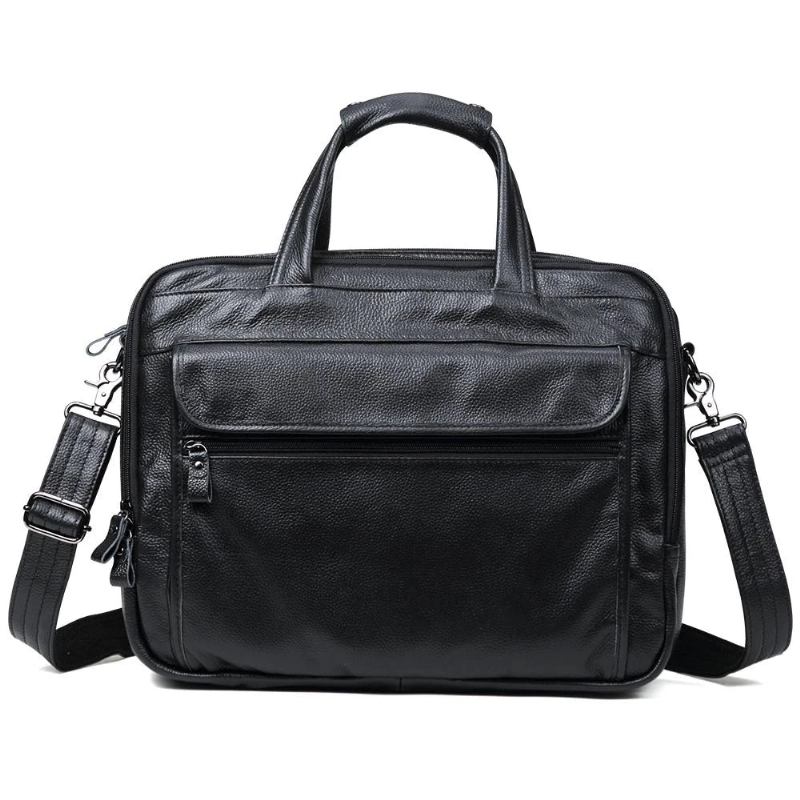 Aktentasche Aus Echtem Leder 15 Zoll Laptop-handtasche Dokumententasche Business-umhängetasche Für Männer Tote Messenger-umhängetasche - Grün