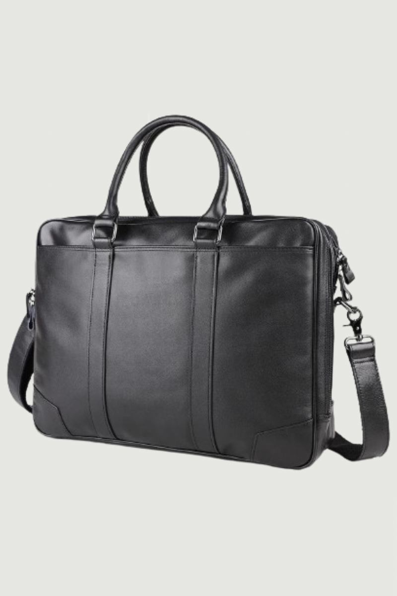 Aktentasche Aus Echtem Leder Für Herren 15.6 Zoll Laptop-handtasche Business-umhängetasche Herren-umhängetasche Umhängetaschen Reisetasche Für Männer - Schwarz