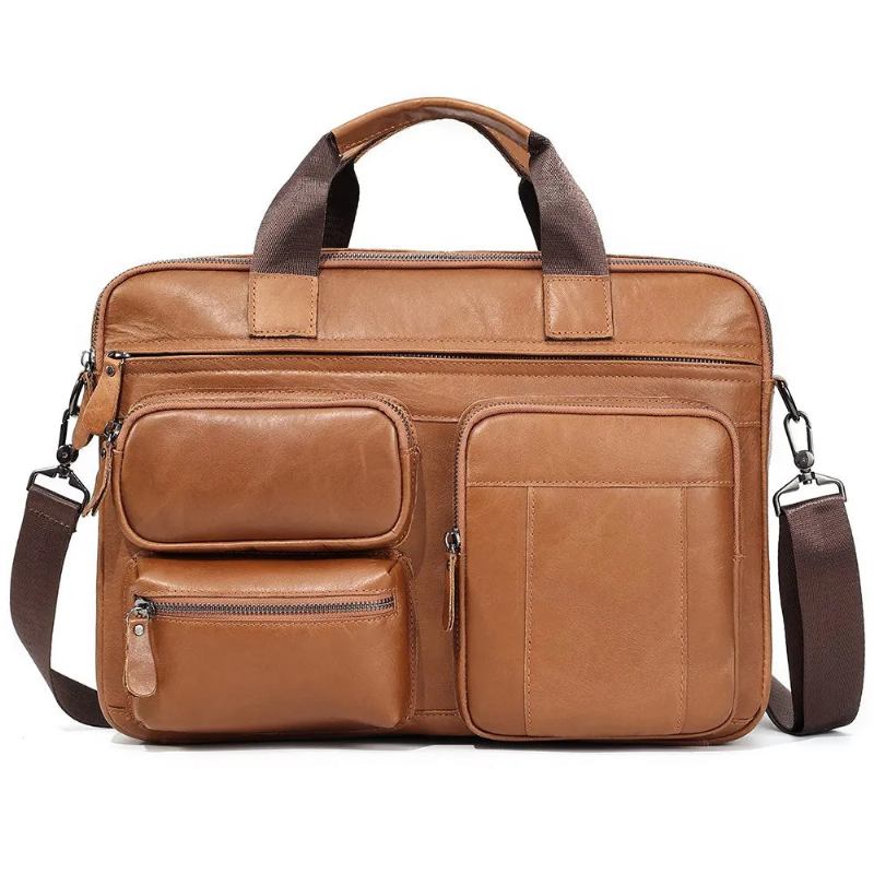 Aktentasche Für Herren Business Laptop Büro Messenger Bag Umhängetasche Handtasche - braun