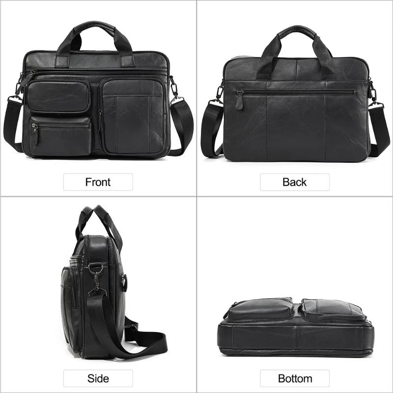 Aktentasche Für Herren Business Laptop Büro Messenger Bag Umhängetasche Handtasche - braun