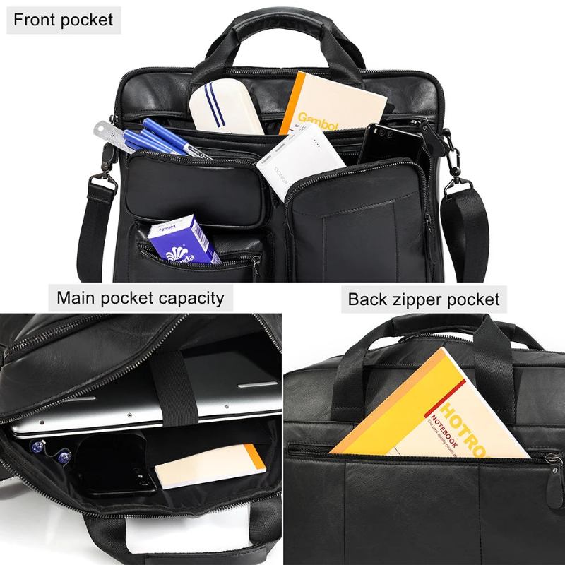 Aktentasche Für Herren Business Laptop Büro Messenger Bag Umhängetasche Handtasche - braun