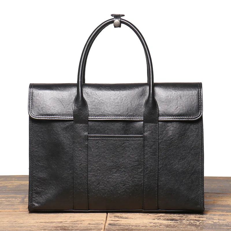 Business-tasche Aus Echtem Leder Für Herren Trolley-tasche Business-aktentasche Laptoptasche Mit Großer Kapazität - schwarz