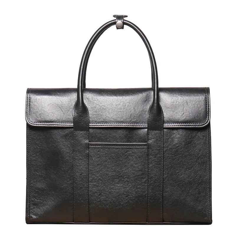 Business-tasche Aus Echtem Leder Für Herren Trolley-tasche Business-aktentasche Laptoptasche Mit Großer Kapazität - schwarz