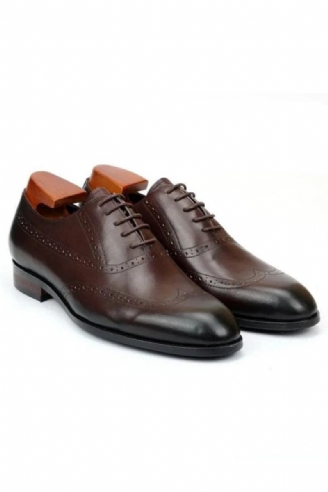 Brogue-oxford-herrenschuhe Hochzeitsschuhe Trauzeugenschuh Echtes Leder Handgefertigte Designer-formalschuhe Herren