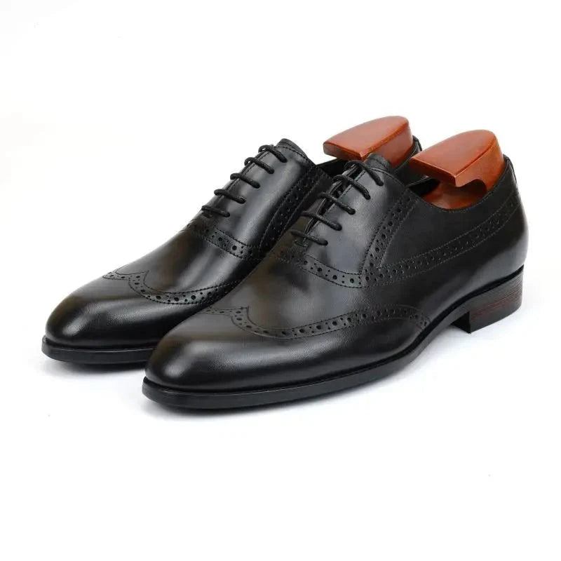 Brogue-oxford-herrenschuhe Hochzeitsschuhe Trauzeugenschuh Echtes Leder Handgefertigte Designer-formalschuhe Herren - Braun