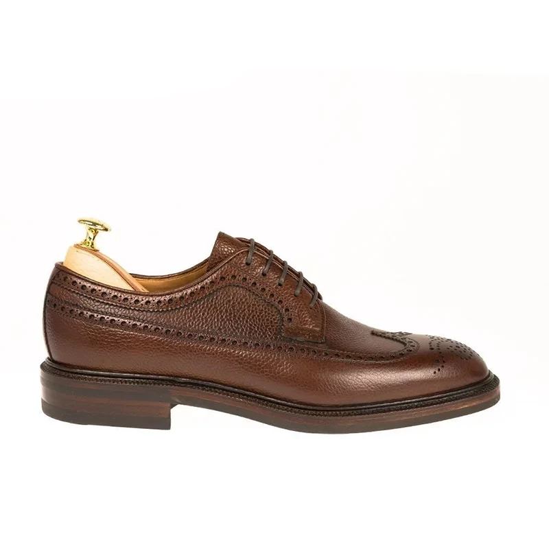 Derby-brogue-bräutigam-designer-kleid Beste Herrenschuhe Aus Echtem Leder Original Handgefertigte Businessschuhe Für Männer - Braun