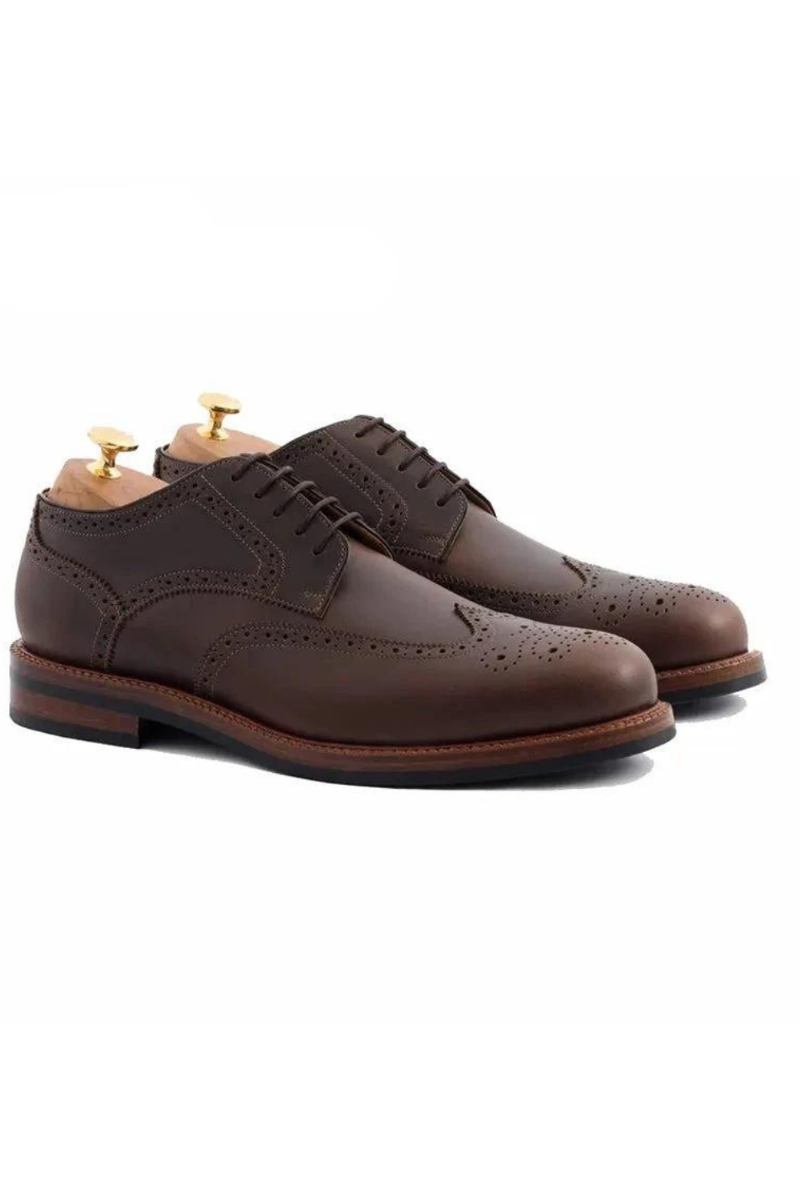 Derby-brogue-stil Formelle Partyschuhe Original-business-designer Echtes Leder Beste Handgefertigte Schuhe Für Männer